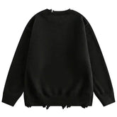 Oversized Knitted Heart Hole Loose Y2K Sweatshirt
